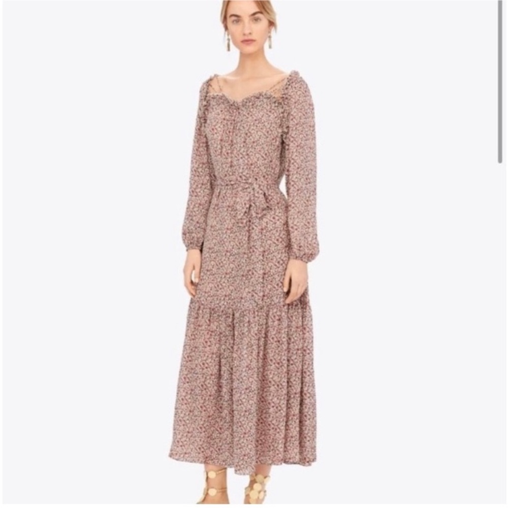 Tory Burch Printed Georgette Maxi Dress in Red Keepsake - size 4
